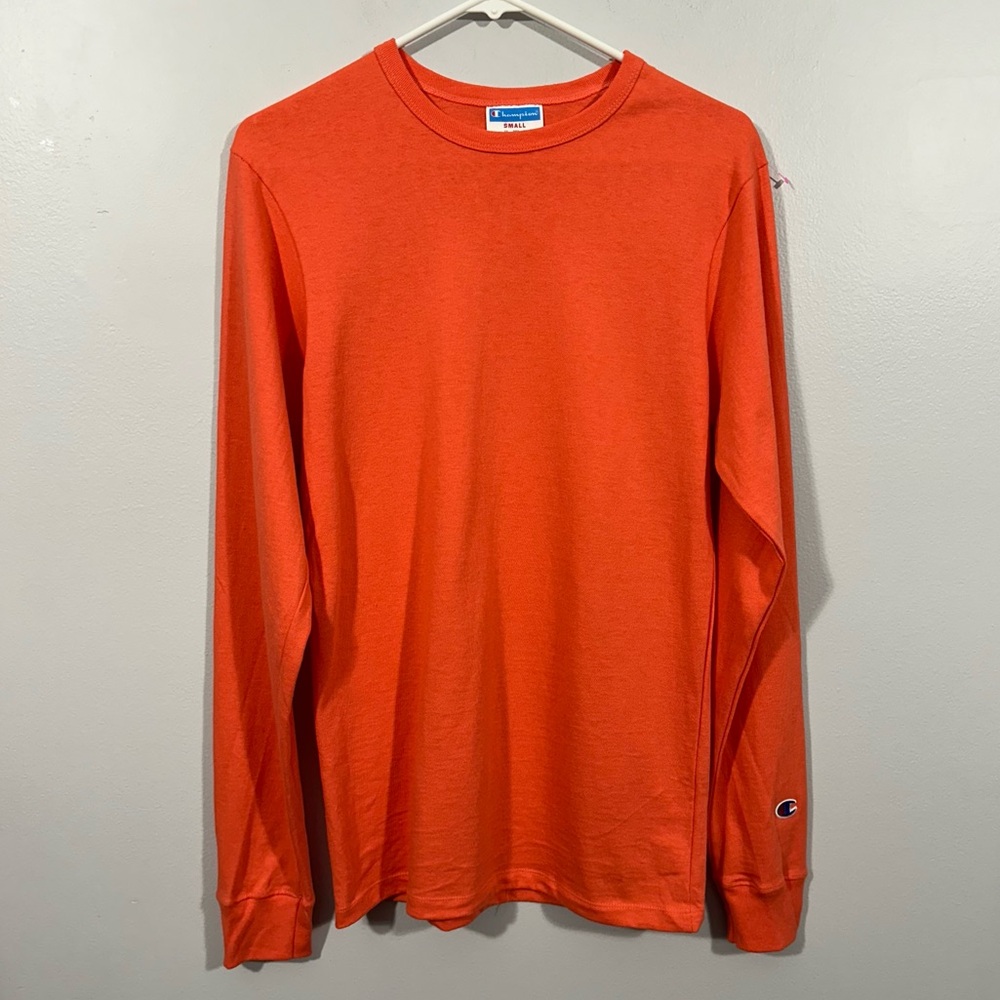 Vintage Champion Coral Long Sleeve T-shirt Size Small